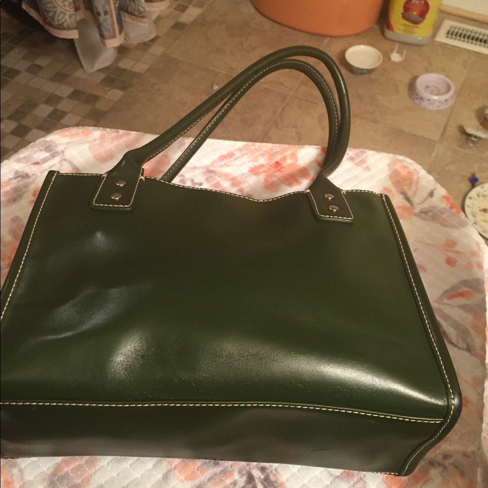 Wilson’s Leather Dark Green Satchel Bag - Picture 6 of 15